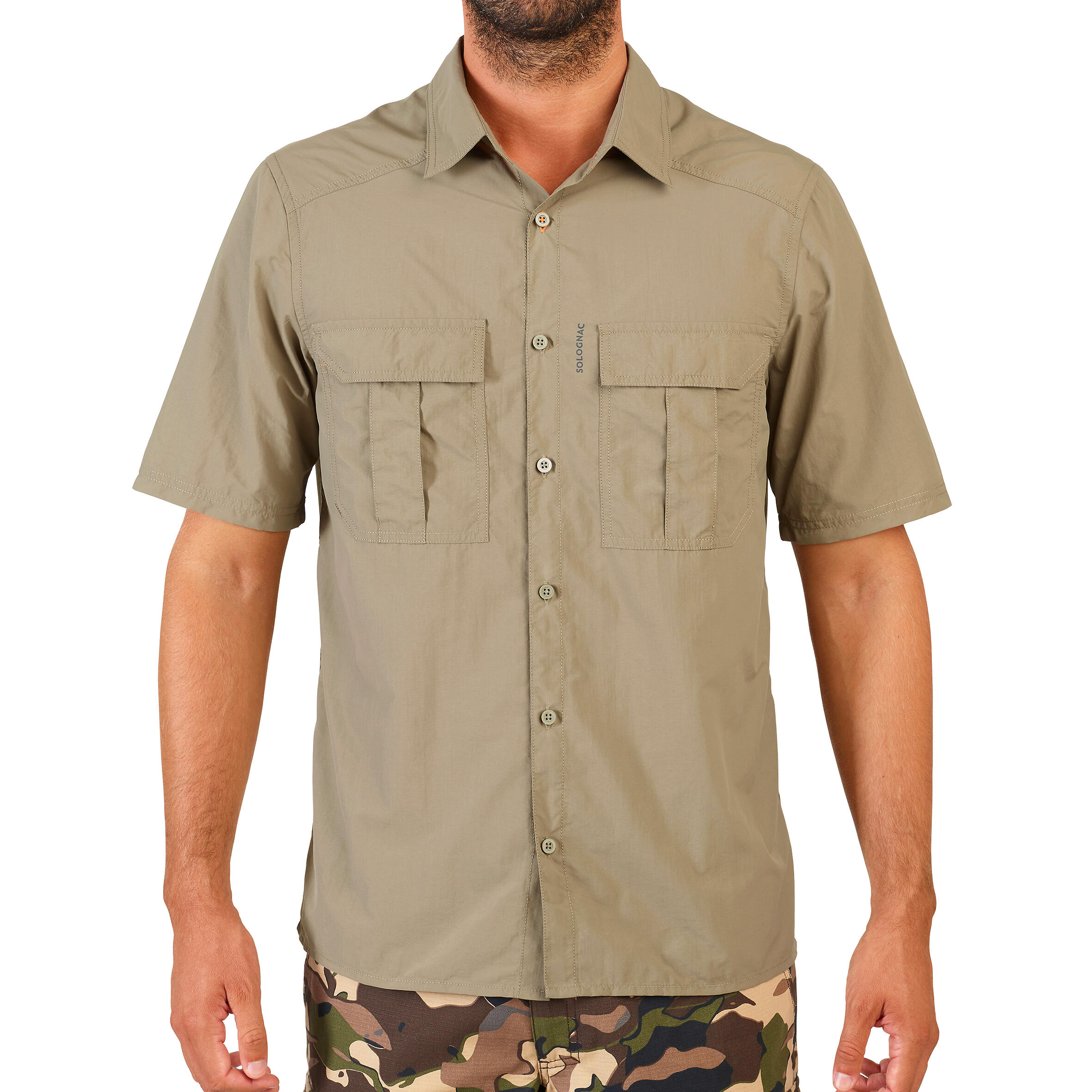 Camiseta Manga Corta Hombre Caza Solgonac Camuflaje Militar